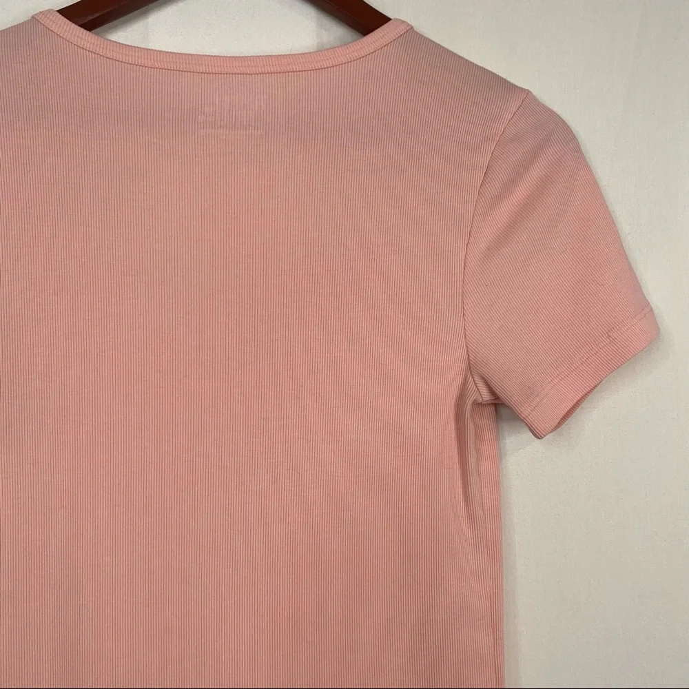 TIME AND TRU Partial Button Down Tee Light Pink Size Medium - Picture 6 of 9